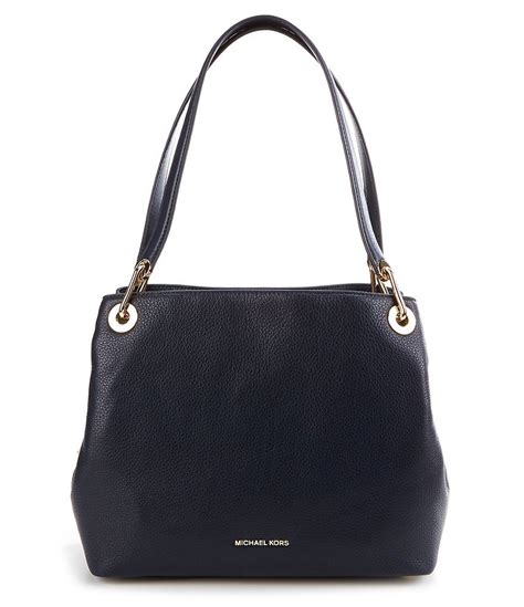 michael kors raven large shoulder tote admiral|Raven Large Leather Shoulder Bag .